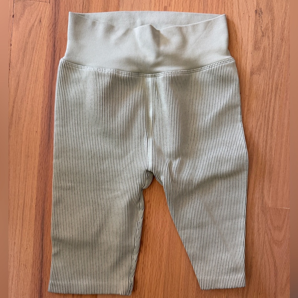 Calvin Klein Ribbed Green and Black Biker Shorts